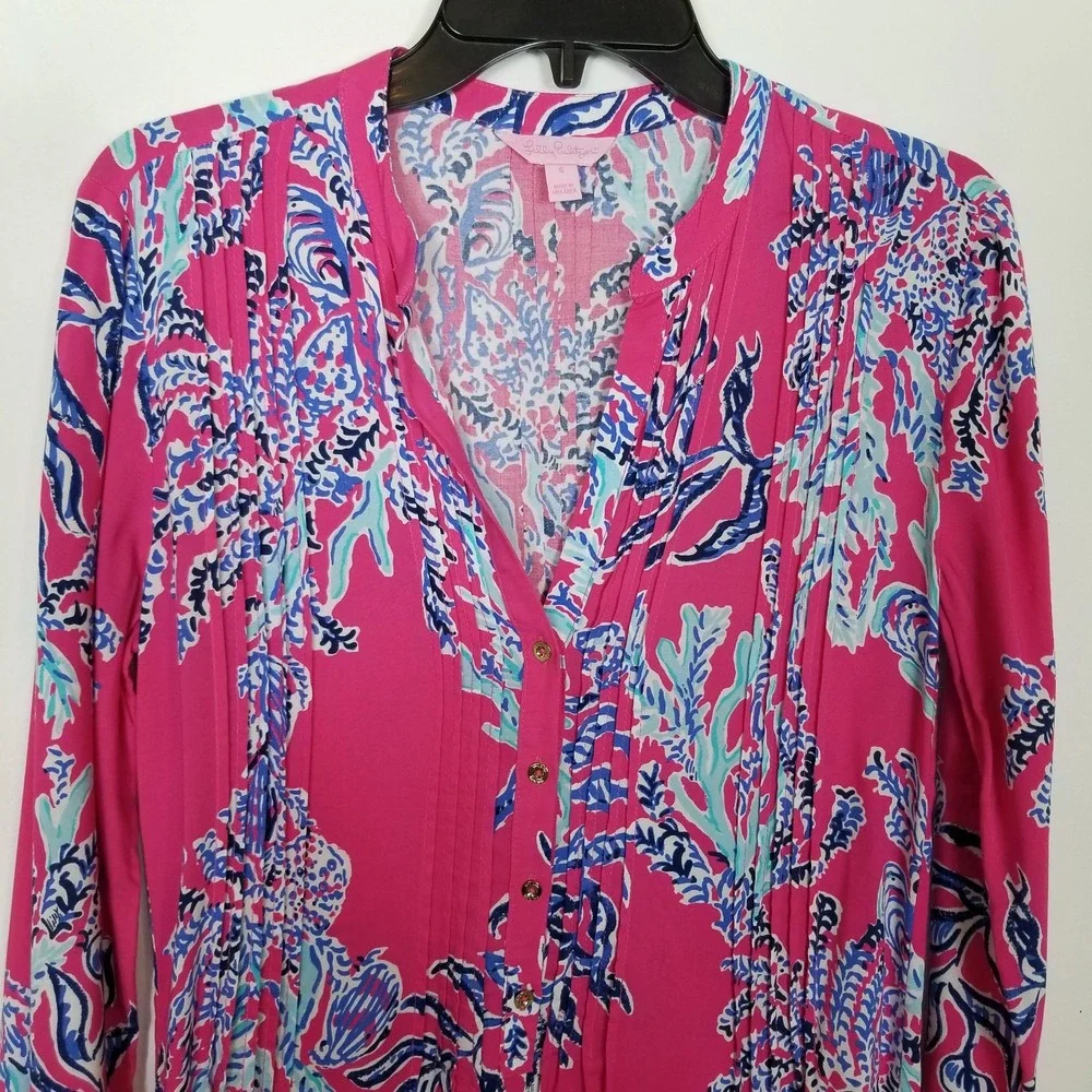 Lilly Pulitzer Sarasota Tunic‎ Dress Sz S Capri Pink Samba Womens Resort